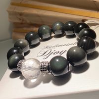 Bracelet “Lumière” Obsidienne & Cristal de roche