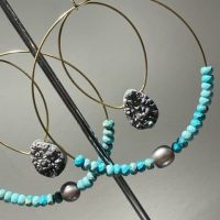 Boucle d’oreille / Earring « Hoops’y » – Turquoise