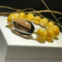 Bracelet – « Roots » Œil de tigre jaune et quartz fumé